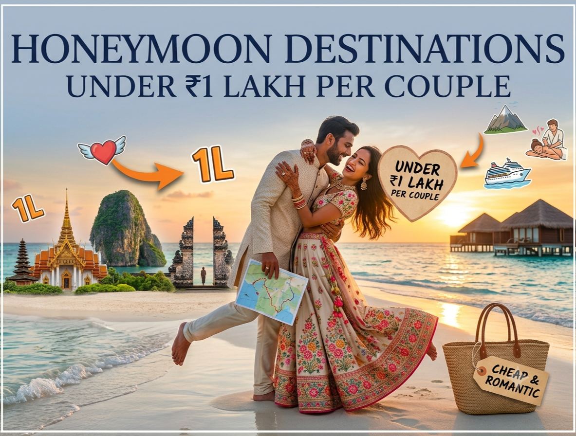 Honeymoon Destinations Under ₹1 Lakh Per Couple